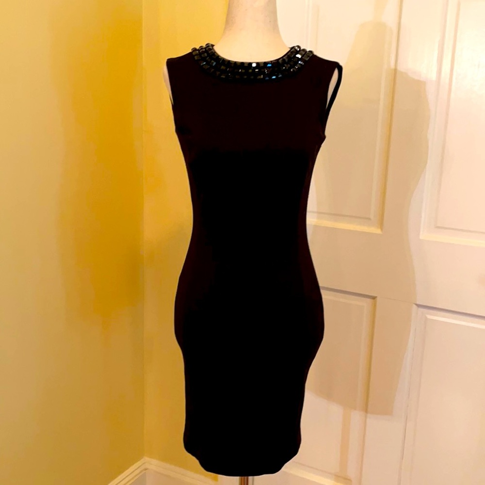Stretchy black dress with stones Calvin Klein